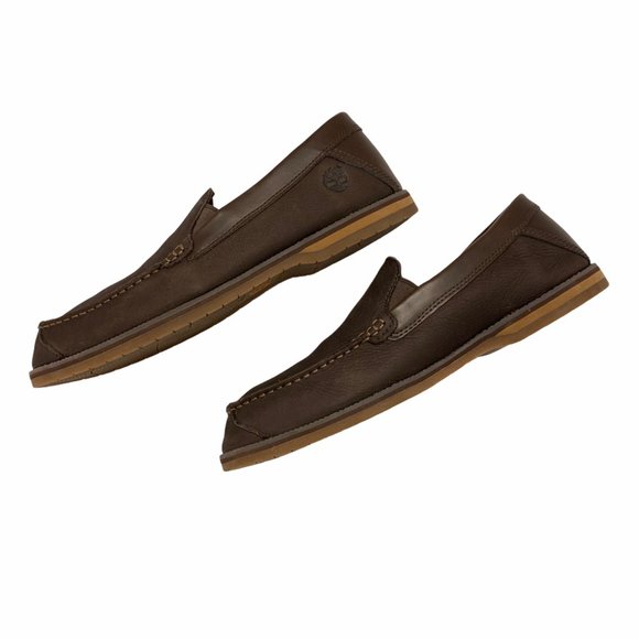 Timberland Brown Leather Ortholite Slip On Loafers - Picture 8 of 11